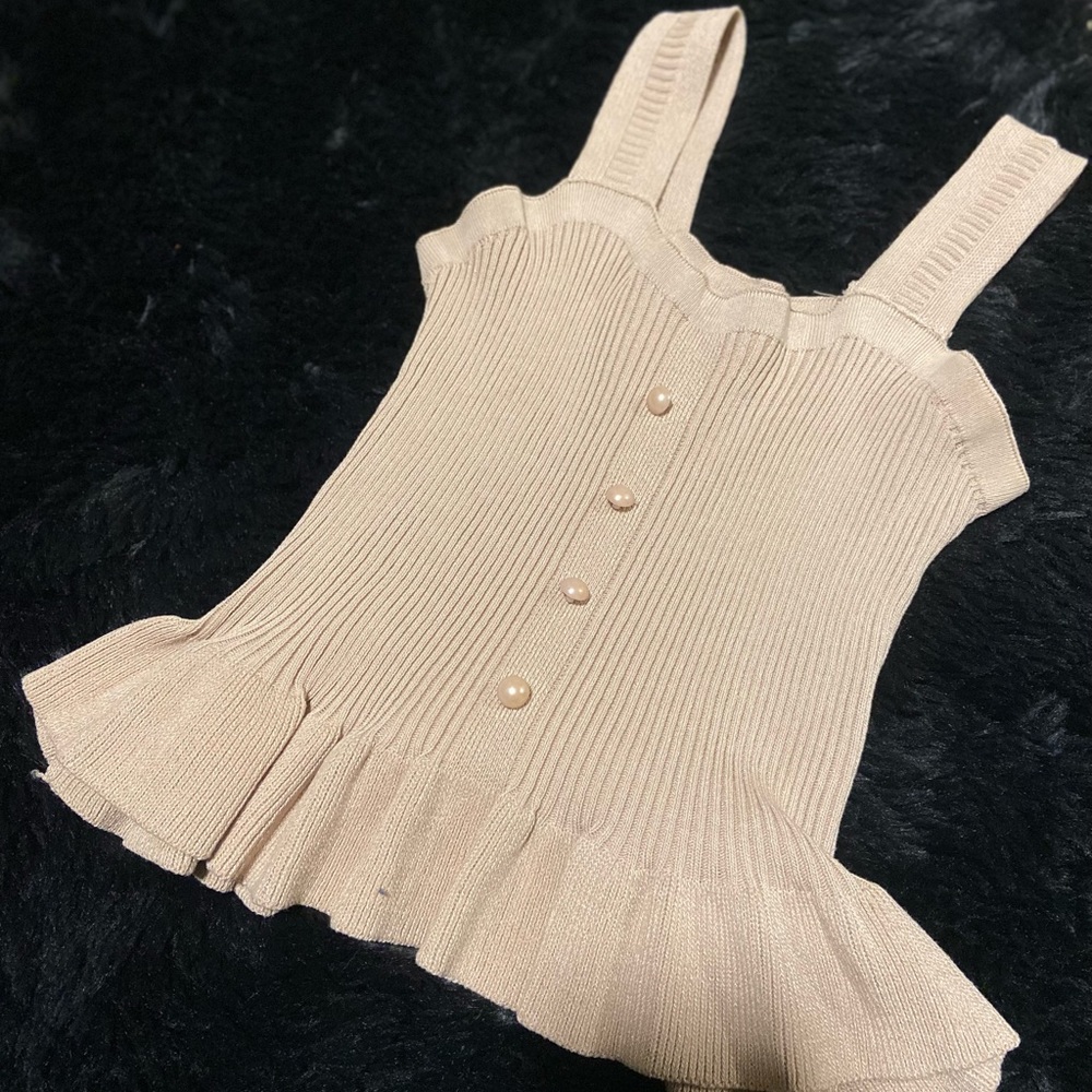 Nude Peplum Shirt
